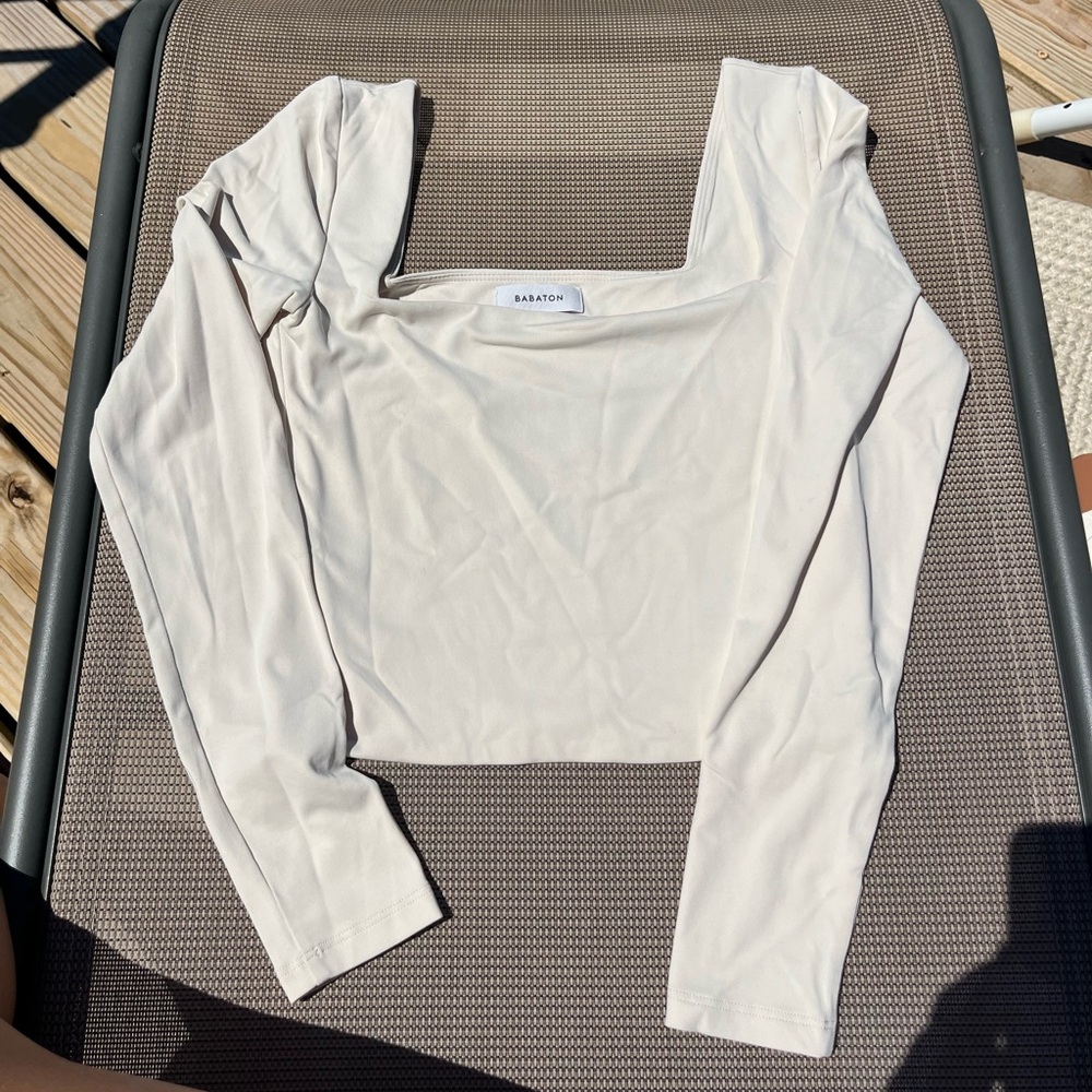 Babaton Aritzia Long Sleeve Square-neck Top